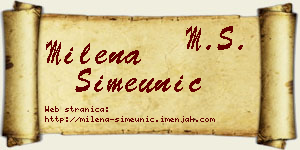 Milena Simeunić vizit kartica